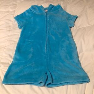 Girls “Candy Pink” Fleece Romper (Size 10/12)